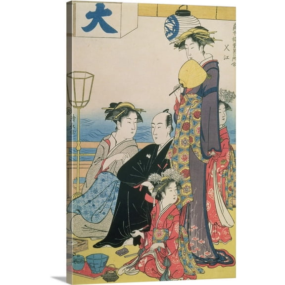 Great BIG Canvas | "Women of the Gay Quarters, right hand panel of a diptych" Canvas Wall Art - 20x30