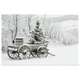 thumbnail image 1 of Great BIG Canvas | "Wooden Wagon And Trees Covered In Snow, Alberta, Canada" Art Print - 48x32, 1 of 4
