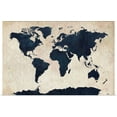 thumbnail image 1 of Great BIG Canvas | "World Map Distressed Navy" Art Print - 36x24, 1 of 4