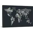 thumbnail image 1 of Great BIG Canvas | "World Map made up of country names" Canvas Wall Art - 48x32, 1 of 2