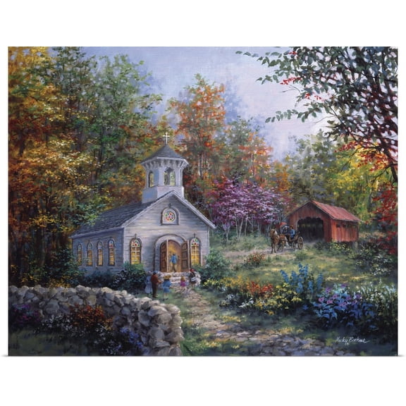 Great BIG Canvas | "Worship In The Country" Art Print - 20x16