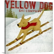 Great BIG Canvas | "Yellow Dog Ski " Canvas Wall Art - 24x24