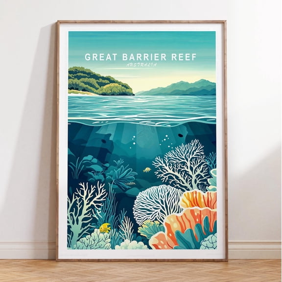 Great Barrier Reef Australia Ocean Wall Art Unframed Paper Print