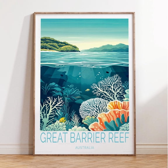 Great Barrier Reef Australia Ocean Wall Art Unframed Paper Print