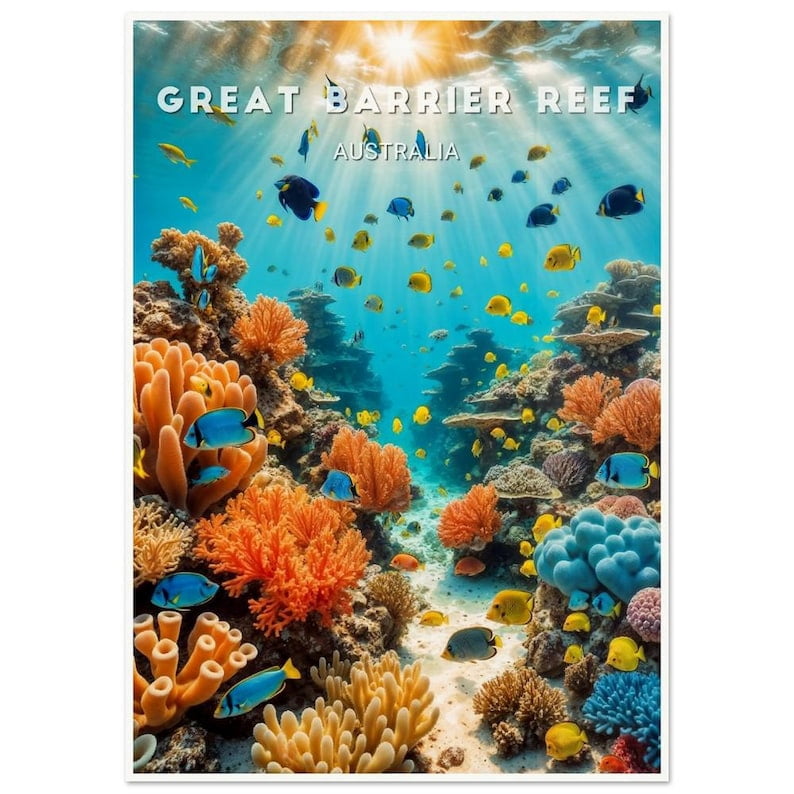 Picture of Great Barrier Reef Australia Poster – Vibrant Coral Reef Scene With ...