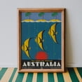 Austrlian Design Great Barrier Reef Australia Wall Art Print, Vintage Travel Design With ...