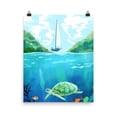 thumbnail image 1 of Great Barrier Reef Print, Australia Travel Wall Art, Seascape Ocean Poster, Tropical Coastal Decor, Sea Turtle , Oceania Home Decor #3432, Stretched Canvas Size 12x18, 1 of 4