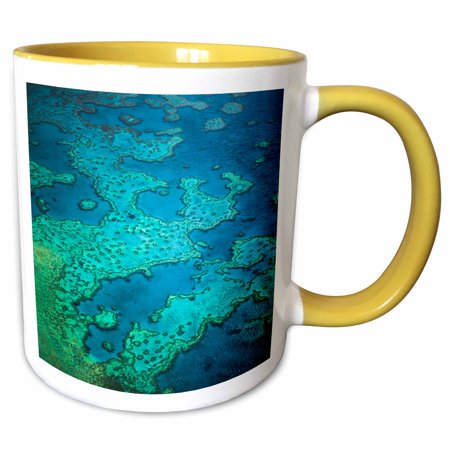 3drose, Great Barrier Reef, Queensland, Australia, 11oz Two-tone Yellow Mug