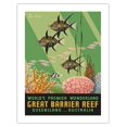 thumbnail image 1 of Great Barrier Reef - Queensland Australia - World's Premier Wonderland - Vintage Travel Poster by Noel Pasco Lambert c.1936 - Bamboo Fine Art 290gsm Paper (Unframed) 17x22in, 1 of 4