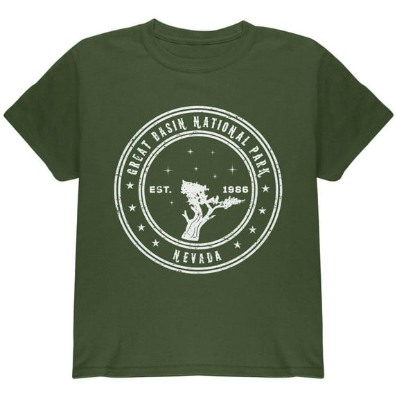 Great Basin National Park Youth T Shirt Military Green YXL