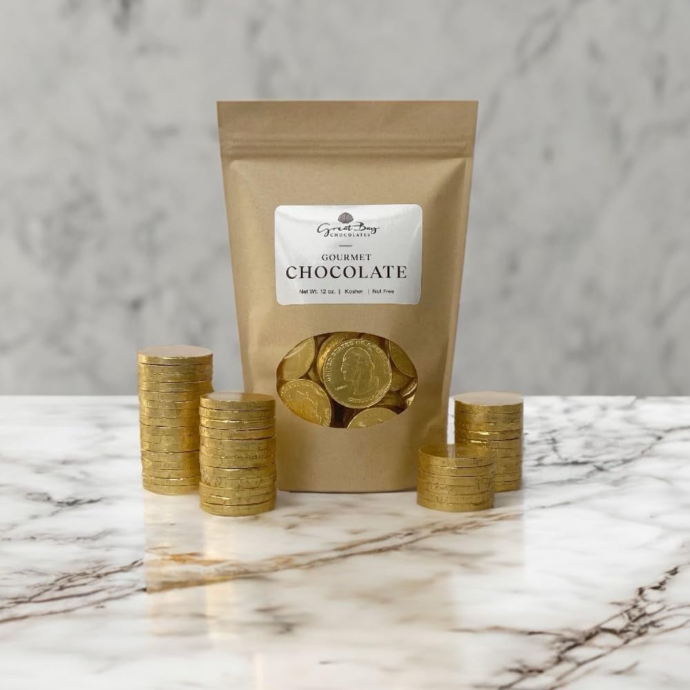 Great Bay Chocolates Milk Chocolate Gold Coins Bulk Candy (1 lbs
