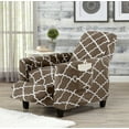 thumbnail image 1 of Great Bay Home 1-Piece Velvet Plush Printed Recliner Stretch Slipcover, Walnut Brown, 1 of 4