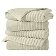 thumbnail image 1 of Great Bay Home Luxury 100% Cotton Ribbed Texture 4-Pack Bath Towel Set, Sage Green, 1 of 6