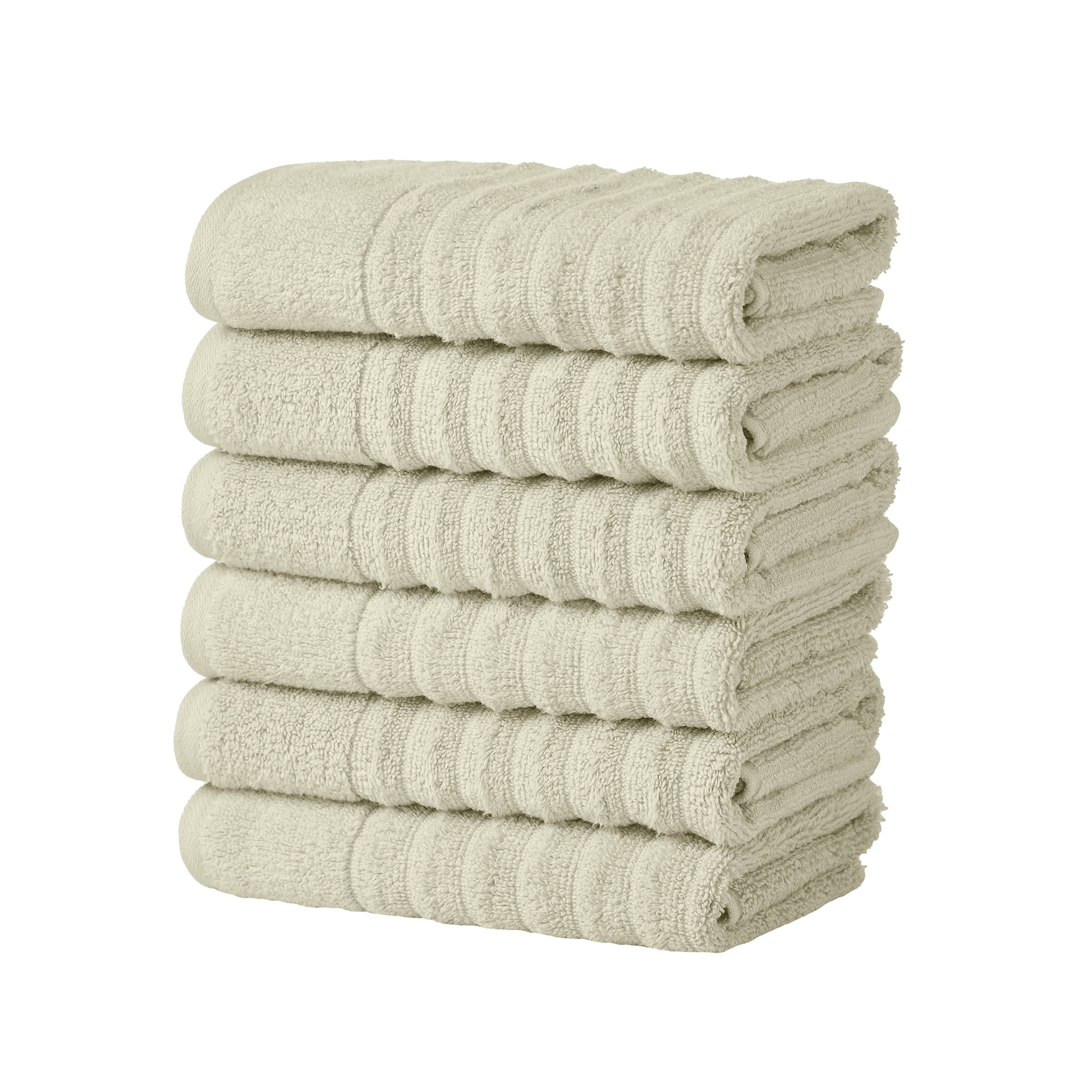 Great Bay Home Luxury Ribbed Hand Towel Set, 100% Cotton, Quick-Drying ...