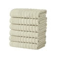 thumbnail image 1 of Great Bay Home Luxury 100% Cotton Ribbed Texture 6-Pack Hand Towel Set, Sage Green, 1 of 6