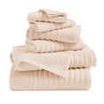 thumbnail image 1 of Great Bay Home 100% Cotton Ribbed Texture 6-Piece Towel Set, Pink Sand, 1 of 6
