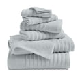 thumbnail image 1 of Great Bay Home 100% Cotton Ribbed Texture 6-Piece Towel Set, Light Blue, 1 of 6