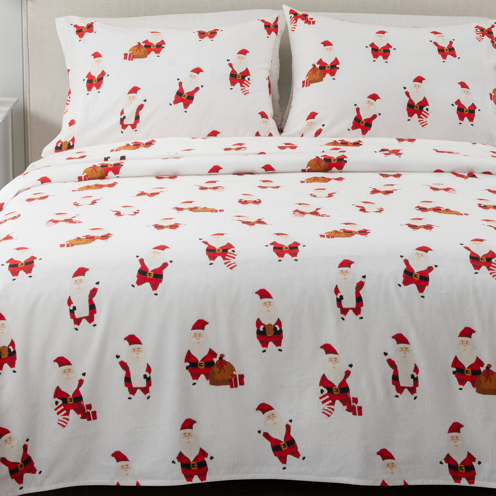 Great Bay Home 100% Cotton Holiday Flannel Sheet Set, Twin, 3 Pieces