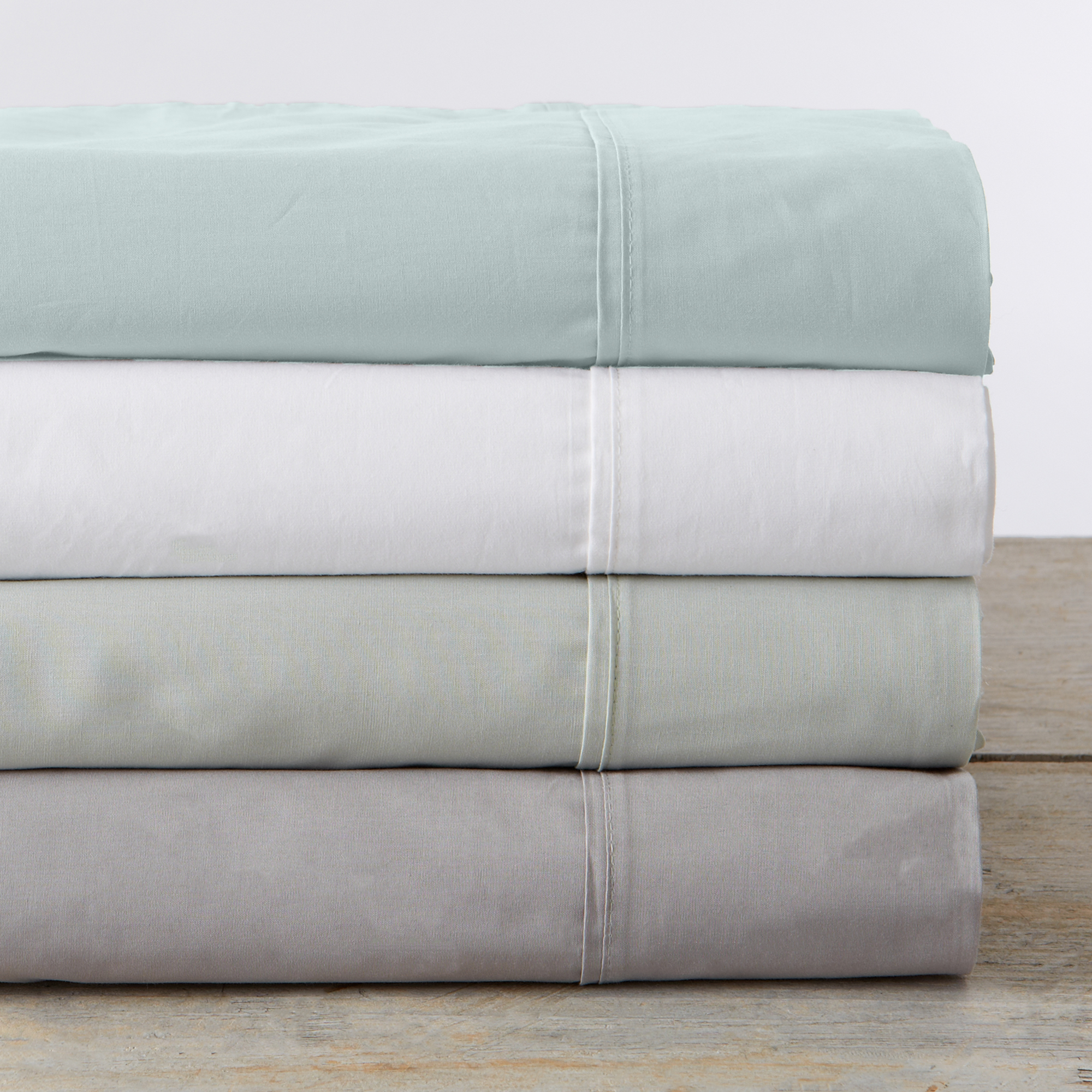 Great Bay Home 100 Cotton Percale 4Piece Queen Sheet Set