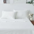 thumbnail image 1 of Great Bay Home 100% Cotton Sateen 4-Piece Bed Sheet Set (White, California King), 1 of 6