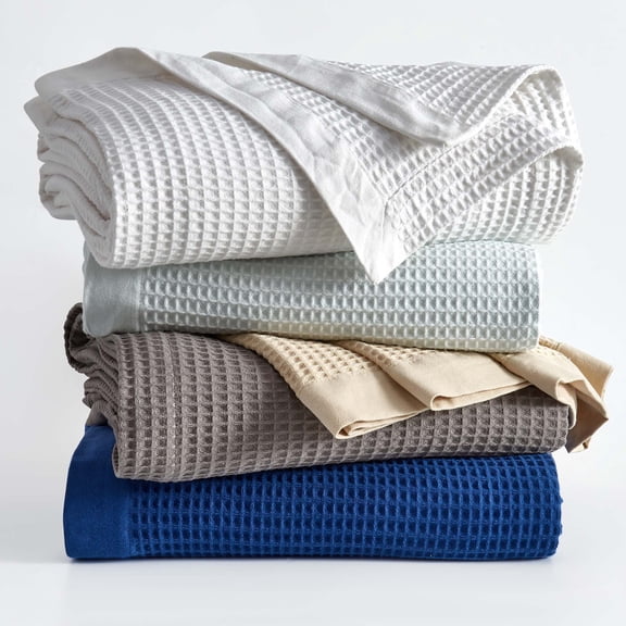Great Bay Home All-Season Waffle Cotton Bed Blanket 102x90 (King, Dark Grey)