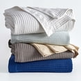 thumbnail image 1 of Great Bay Home All-Season Waffle Cotton Bed Blanket 90x66 (Twin, Navy), 1 of 6