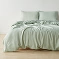 thumbnail image 1 of Great Bay Home 100% European Flax Linen Duvet Cover Set, Lightweight, Breathable, 3-Piece Set (Eucalyptus, King / California King), 1 of 4