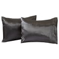 thumbnail image 1 of Great Bay Home 2-Pack Sateen Silk Microfiber Pillowcase  (Jumbo / Queen, Charcoal), 1 of 6