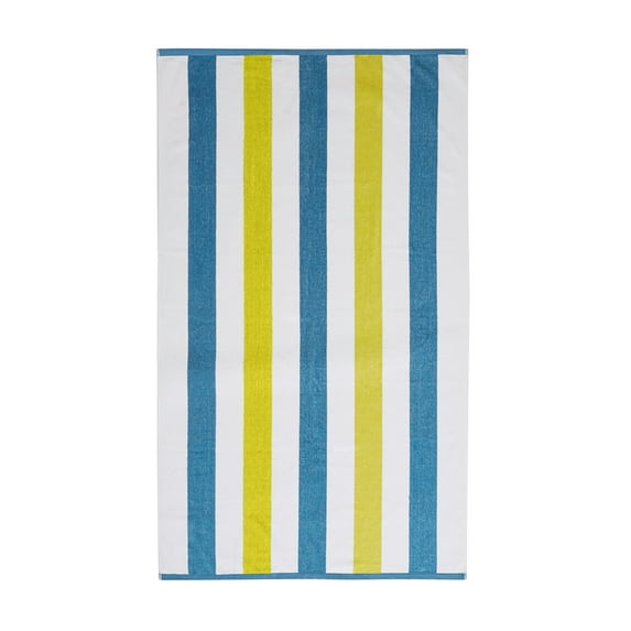 Great Bay Home 4-Pack Cabana Stripe Beach Towel (4 Pack - 30" x 60", Blue / Yellow)