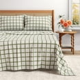 thumbnail image 1 of Great Bay Home 4-Piece 100% Turkish Cotton Flannel Sheet Set, King, Block Plaid - Green/Grey, 1 of 6
