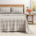 thumbnail image 1 of Great Bay Home 4-Piece 100% Turkish Cotton Flannel Sheet Set, Queen, Cool Plaid, 1 of 6