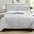 thumbnail image 1 of Great Bay Home All-Season Reversible Reversible Quilt Set With Shams  (Twin, Emma - Grey), 1 of 4