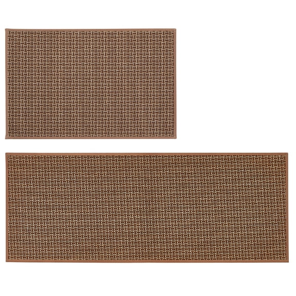 Great Bay Home Border Designed Machine Washable 2 Pack - 20" x 30" & 20" x 50" Accent Rugs for Kitchen or Bathroom