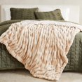 thumbnail image 1 of Great Bay Home Brown / Taupe Faux Fur Reversible Throw Blanket for Couch or Chair, 50" x 60", 1 of 6