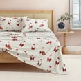 thumbnail image 1 of Great Bay Home Christmas Flannel Sheet Set - 100% Turkish Cotton - Double Brushed - California King, Jolly Santa, 1 of 6