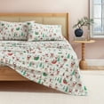 thumbnail image 1 of Great Bay Home Christmas Flannel Sheet Set - 100% Turkish Cotton - Double Brushed - King, Santa Joy, 1 of 6