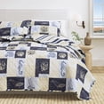 thumbnail image 1 of Coastal Quilt Set - Lightweight, Soft, All-Season - 3-Piece Reversible Bedding Set (King / California King, Coastal Patchwork), 1 of 6