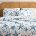 thumbnail image 1 of Great Bay Home Coastal Beach Reversible Reversible Quilt Set With Shams  (Twin, Trinidad - Blue), 1 of 4