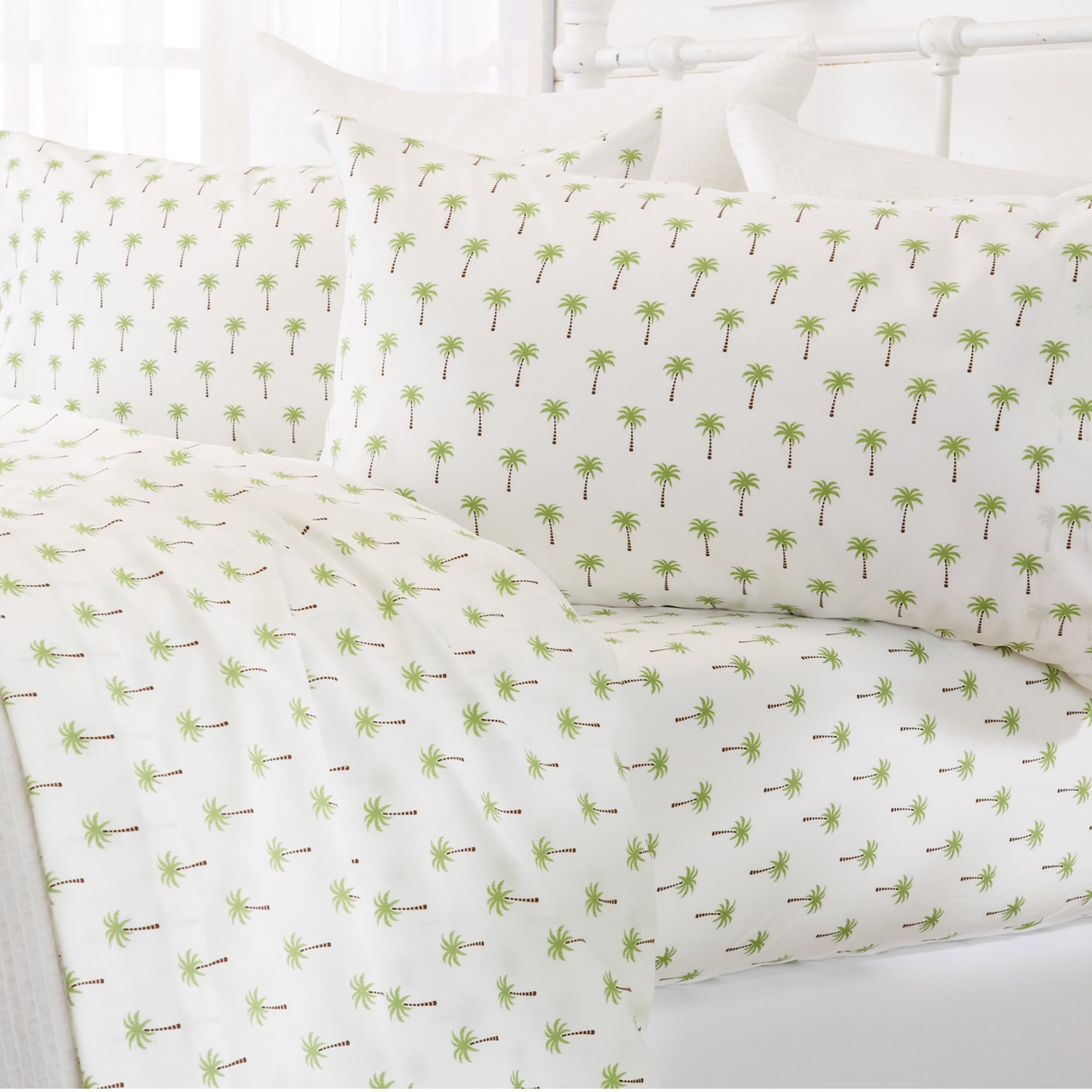 Full Coastal Palm Tree Microfiber Sheet Set