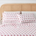 thumbnail image 1 of Great Bay Home Coastal Inspired Microfiber Sheet Set (Queen, Flamingo), 1 of 9