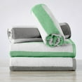 thumbnail image 1 of Great Bay Home Cotton Cabana Stripe 4-Pack Beach Towel  (4 Pack- 30" x 60", Light Grey / Light Green), 1 of 6