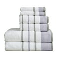 thumbnail image 1 of Great Bay Home Cotton Decorative Stripe Quick-Dry Towel Set  (6 Piece Set, Lavender / Grey), 1 of 7