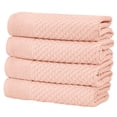 thumbnail image 1 of Great Bay Home Quick Dry Diamond Waffle 4 Piece Bath Towel Set, Blush, 1 of 7