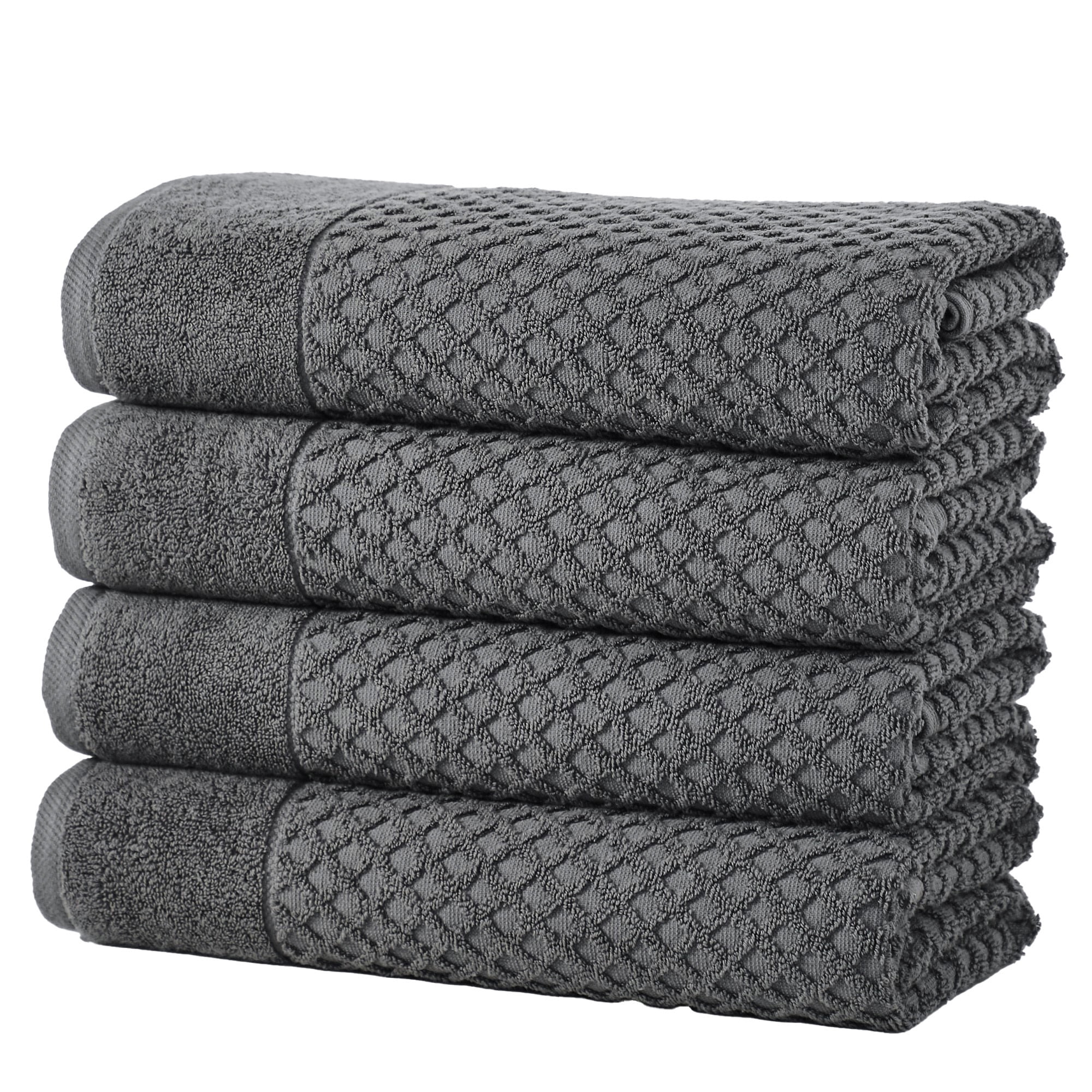 Dark Grey Cotton Quick-Dry 4-Piece Bath Towel Set