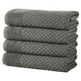 thumbnail image 1 of Great Bay Home Quick Dry Diamond Waffle 4 Piece Bath Towel Set, Dark Grey, 1 of 7
