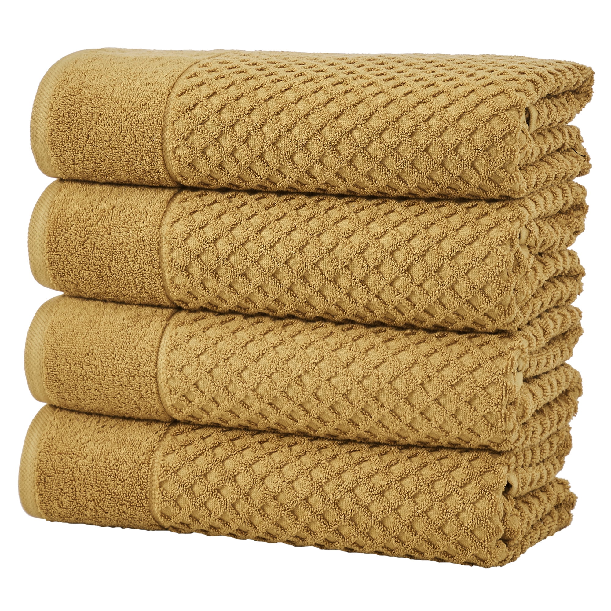 Marigold Cotton Bath Towel Set for Kids (Pack of 4)