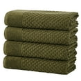 thumbnail image 1 of Great Bay Home Quick Dry Diamond Waffle 4 Piece Bath Towel Set, Olive, 1 of 7