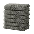 thumbnail image 1 of Great Bay Home Quick Dry Diamond Waffle 6 Piece Hand Towel Set, Dark Grey, 1 of 7