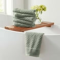 Great Bay Home Cotton Diamond Textured 6 Piece Hand Towel Set, Desert