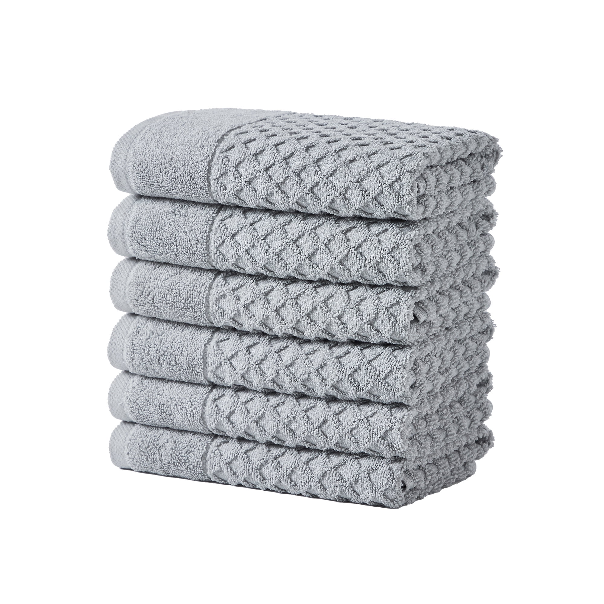 Light Grey Heavyweight Cotton Terry Hand Towel Set (Pack of 6)